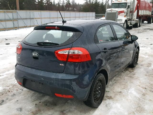 KNADM5A38E6956307 - 2014 KIA RIO LX BLUE photo 4