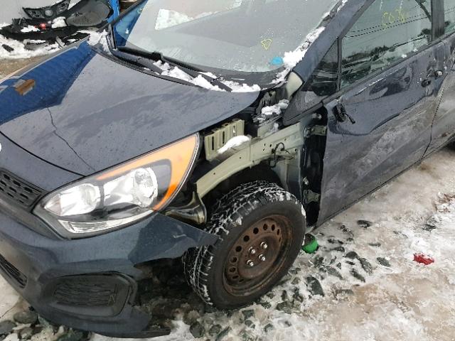 KNADM5A38E6956307 - 2014 KIA RIO LX BLUE photo 9