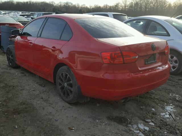 3VW2K7AJ2CM379178 - 2012 VOLKSWAGEN JETTA BASE 红色 照片 3