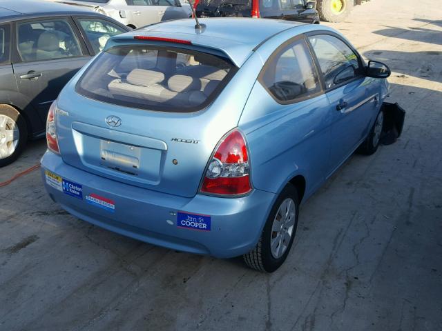 KMHCM36C99U120210 - 2009 HYUNDAI ACCENT GS BLUE photo 4