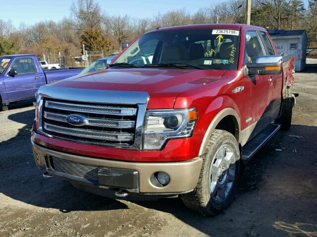 1FTFX1ET9DFB40887 - 2013 FORD F150 SUPER RED photo 2