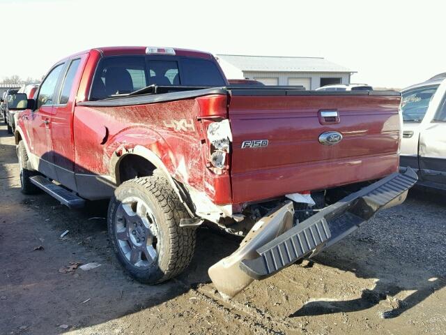 1FTFX1ET9DFB40887 - 2013 FORD F150 SUPER RED photo 3