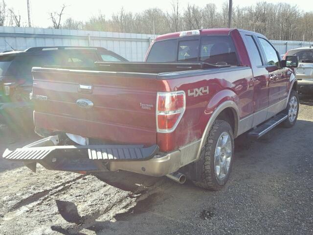 1FTFX1ET9DFB40887 - 2013 FORD F150 SUPER RED photo 4