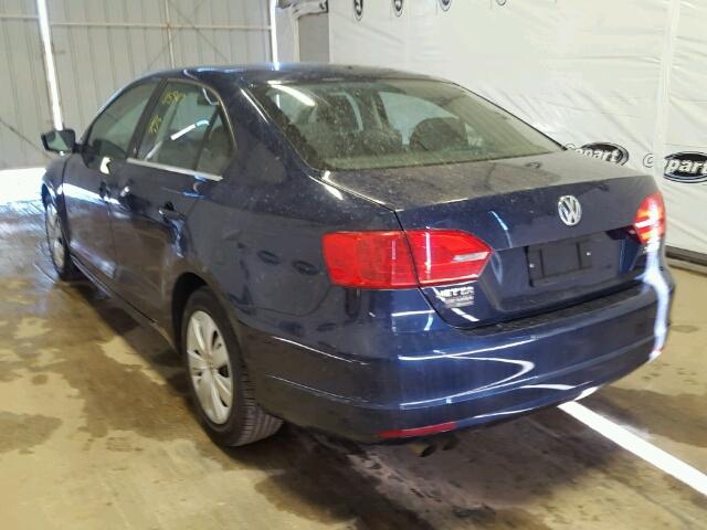 3VWDP7AJ2DM291856 - 2013 VOLKSWAGEN JETTA SE BLUE photo 3