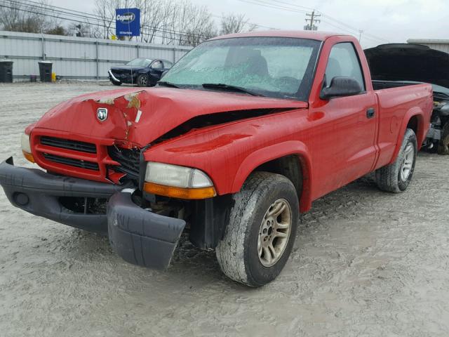 1D7FL16X83S333539 - 2003 DODGE DAKOTA SXT RED photo 2