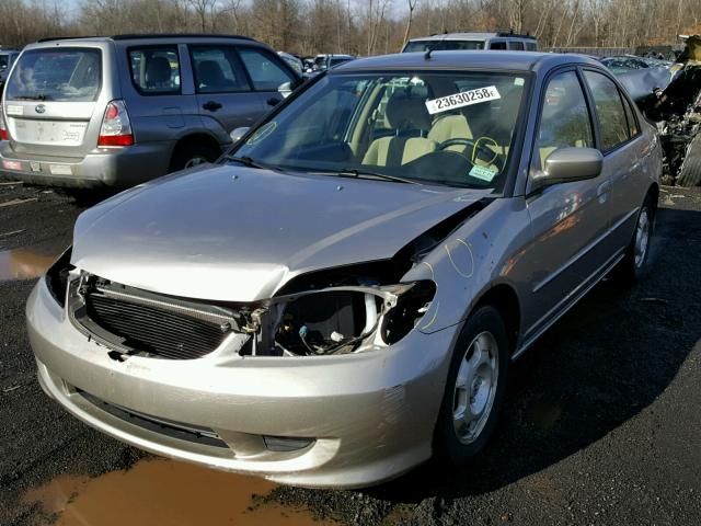 JHMES96615S004827 - 2005 HONDA CIVIC HYBR TAN photo 2