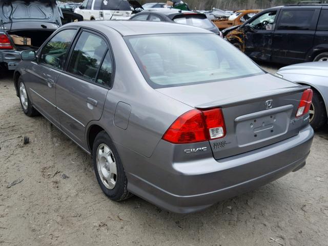 JHMES96625S019949 - 2005 HONDA CIVIC HYBR GRAY photo 3