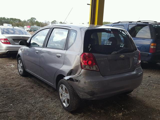 KL1TD66626B533827 - 2006 CHEVROLET AVEO BASE GRAY photo 3