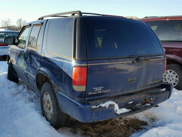 1GNDT13W9X2146479 - 1999 CHEVROLET BLAZER BLUE photo 3