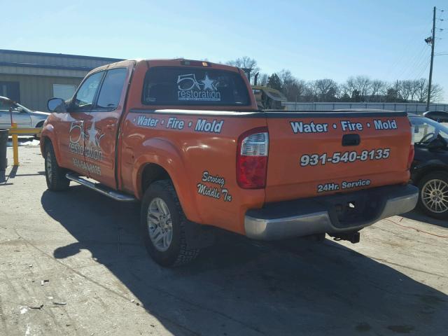 5TBET34156S529671 - 2006 TOYOTA TUNDRA DOU ORANGE photo 3