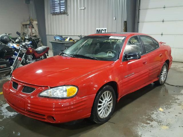 1G2NF52T01M509674 - 2001 PONTIAC GRAND AM S RED photo 2