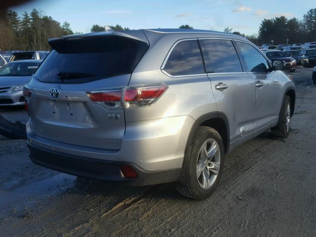 5TDDCRFH2FS011470 - 2015 TOYOTA HIGHLANDER SILVER photo 4