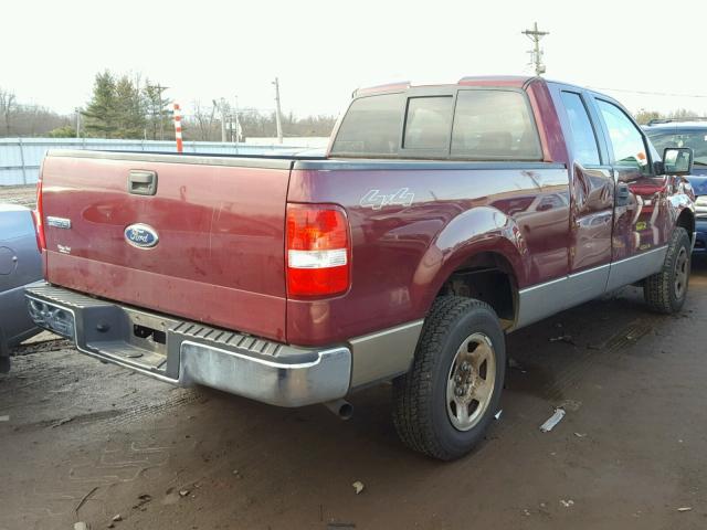 1FTRX14W05FA84087 - 2005 FORD F150 MAROON photo 4