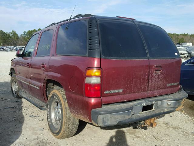 1GNEC13T91J248209 - 2001 CHEVROLET TAHOE C150 RED photo 3