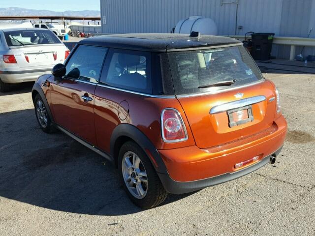 WMWSU3C52CT542819 - 2012 MINI COOPER ORANGE photo 3