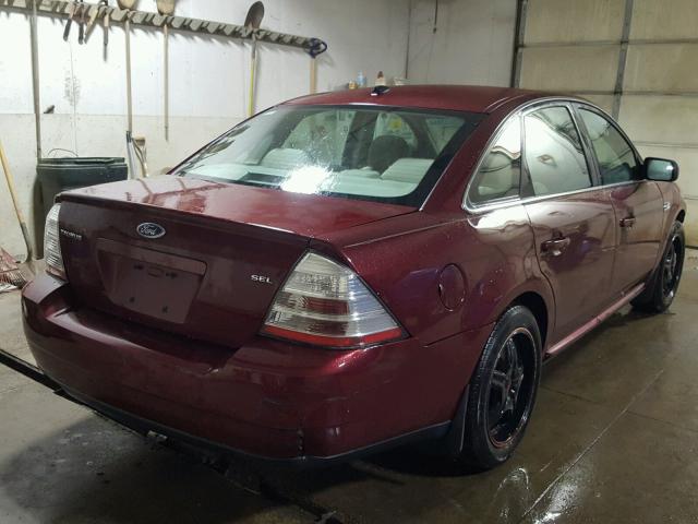 1FAHP24W88G172648 - 2008 FORD TAURUS SEL RED photo 4