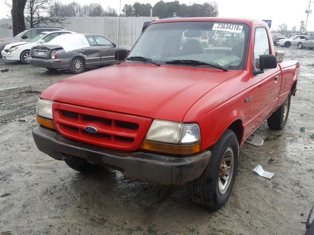 1FTYR10C5XTB04274 - 1999 FORD RANGER RED photo 2