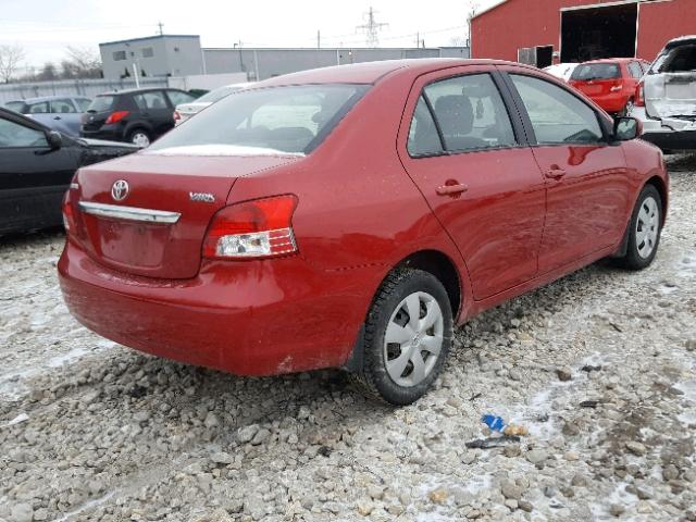 JTDBT923381192998 - 2008 TOYOTA YARIS RED photo 4