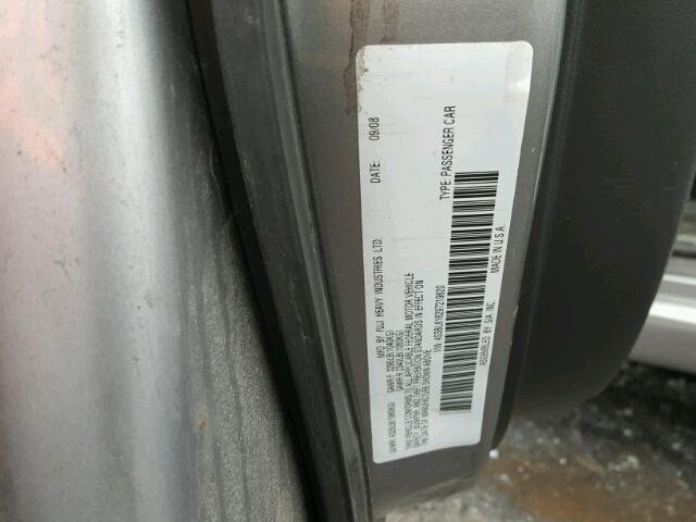 4S3BL616297219620 - 2009 SUBARU LEGACY 2.5 GRAY photo 10