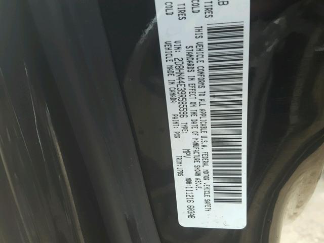 2D8HN44E39R585596 - 2009 DODGE GRAND CARA BLACK photo 10