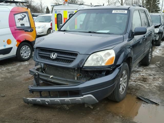 2HKYF18524H591187 - 2004 HONDA PILOT EXL GRAY photo 2