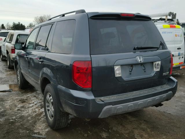 2HKYF18524H591187 - 2004 HONDA PILOT EXL GRAY photo 3