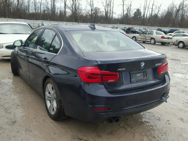 WBA8D9C30HA012234 - 2017 BMW 330 XI BLUE photo 3