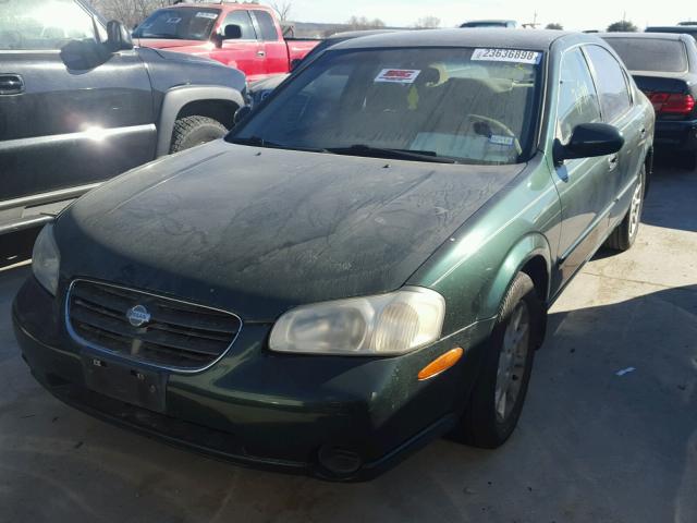 JN1CA31D91T603688 - 2001 NISSAN MAXIMA GXE GREEN photo 2