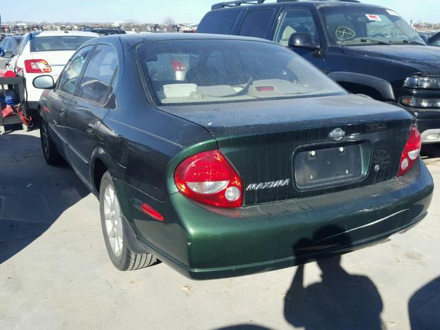 JN1CA31D91T603688 - 2001 NISSAN MAXIMA GXE GREEN photo 3