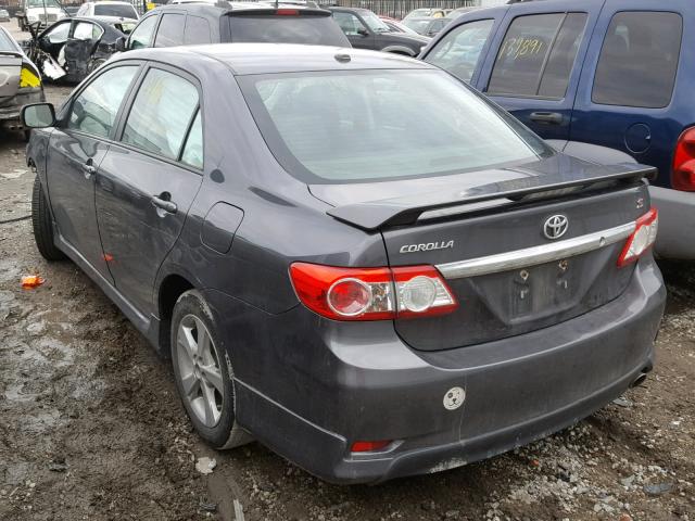 5YFBU4EE9CP045408 - 2012 TOYOTA COROLLA BA CHARCOAL photo 3