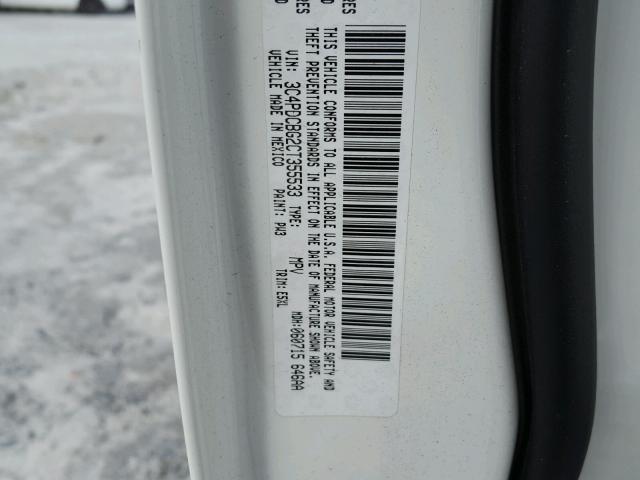 3C4PDCBG2CT355533 - 2012 DODGE JOURNEY SX WHITE photo 10