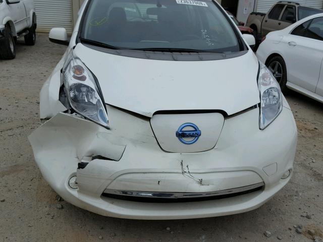 1N4AZ0CP2FC321392 - 2015 NISSAN LEAF S WHITE photo 9