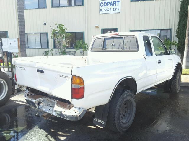 4TAWM72N5XZ466623 - 1999 TOYOTA TACOMA XTR WHITE photo 4