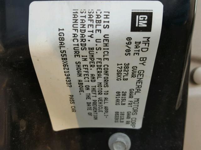 1G8AL55BX6Z134337 - 2006 SATURN ION LEVEL BEIGE photo 10