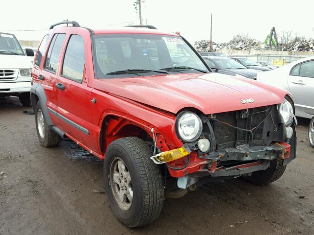 1J4GL48K85W596993 - 2005 JEEP LIBERTY SP RED photo 1