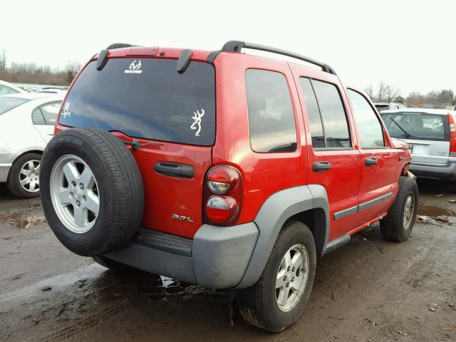 1J4GL48K85W596993 - 2005 JEEP LIBERTY SP RED photo 4