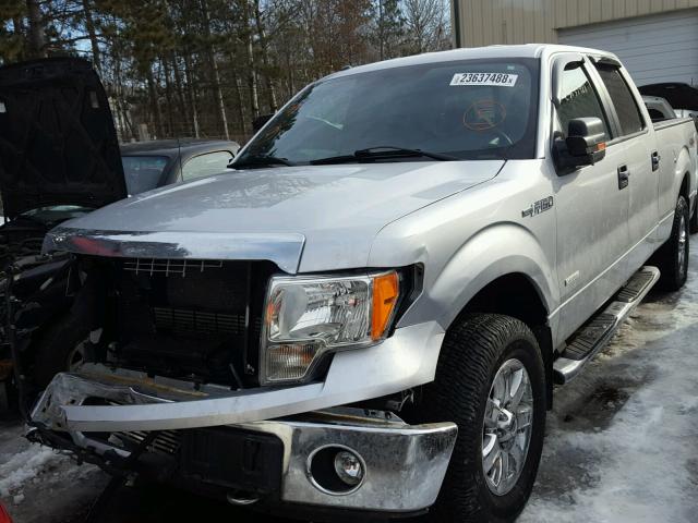 1FTFW1ET9DKF91716 - 2013 FORD F150 SUPER SILVER photo 2