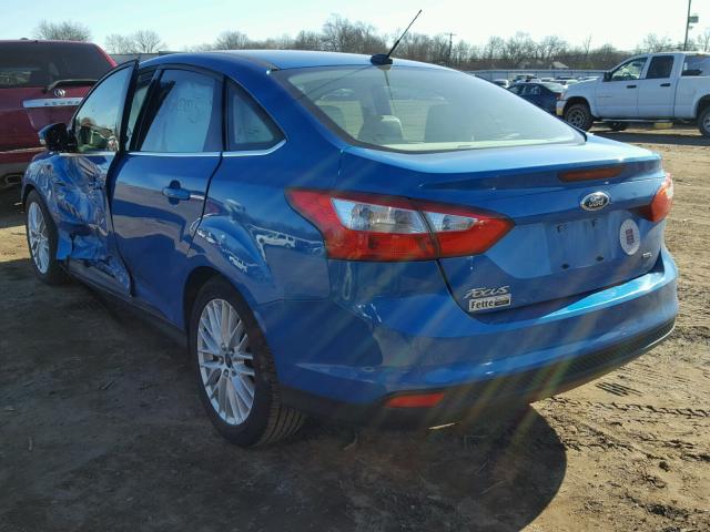 1FAHP3H20CL460483 - 2012 FORD FOCUS SEL BLUE photo 3