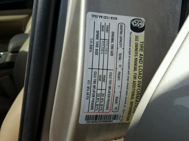 1LNHM86SX5Y620132 - 2005 LINCOLN LS TAN photo 10