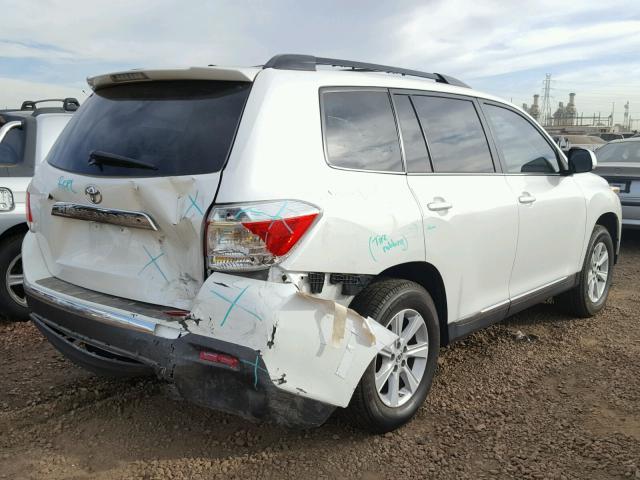 5TDBK3EH5CS161237 - 2012 TOYOTA HIGHLANDER WHITE photo 4