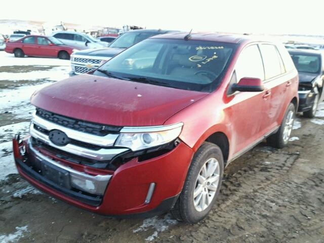 2FMDK4JC8DBA09119 - 2013 FORD EDGE SEL RED photo 2