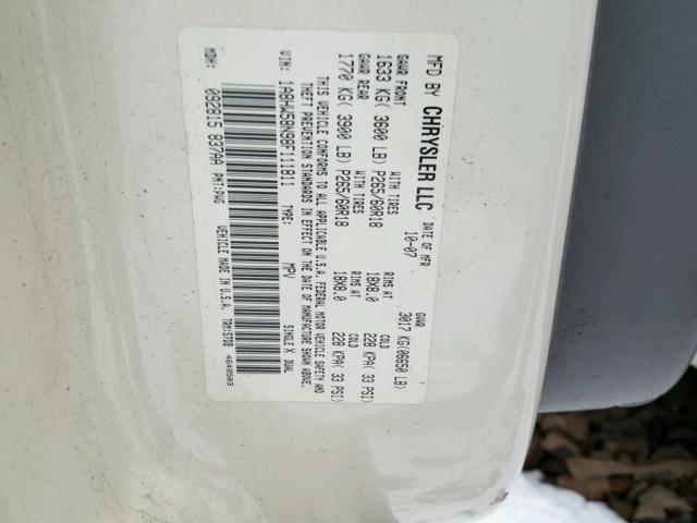 1A8HW58N98F111811 - 2008 CHRYSLER ASPEN LIMI CREAM photo 10