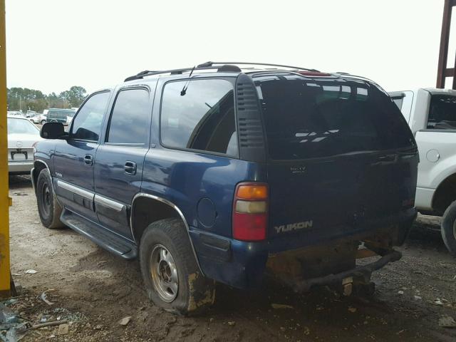 1GKEC13T31R152591 - 2001 GMC YUKON BLUE photo 3