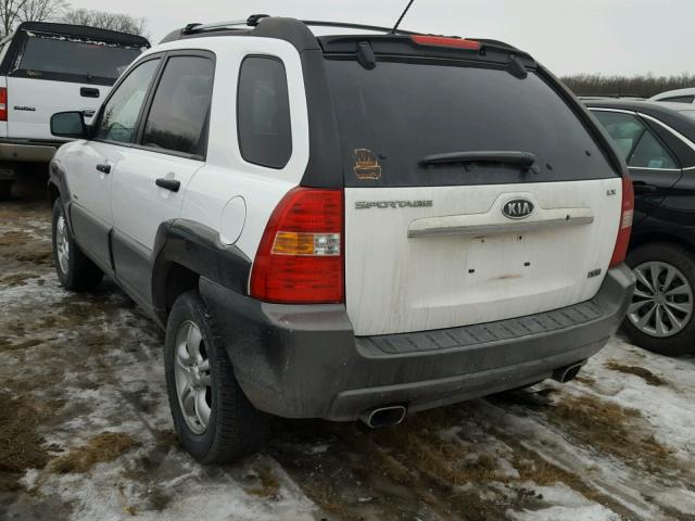 KNDJE723977439480 - 2007 KIA SPORTAGE E WHITE photo 3