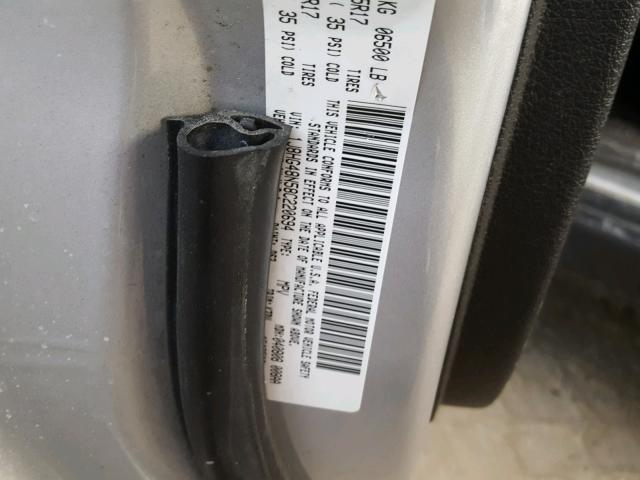 1J8HG48N58C220694 - 2008 JEEP COMMANDER ვერცხლისფერი ფოტო 10