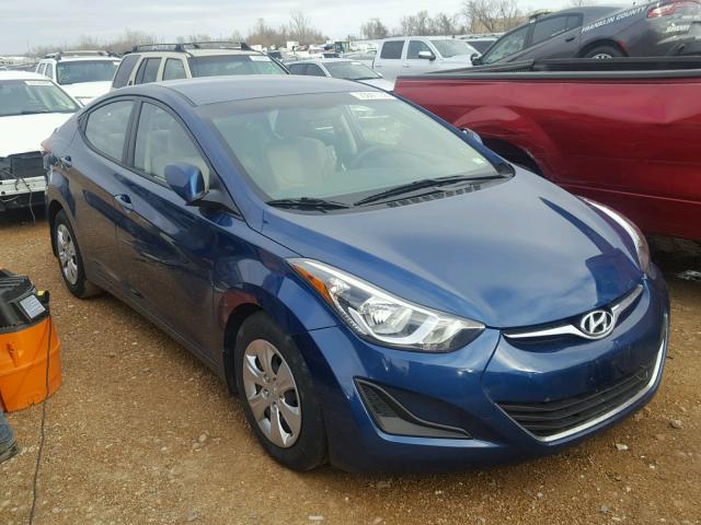 KMHDH4AE3GU652573 - 2016 HYUNDAI ELANTRA SE BLUE photo 1