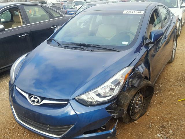 KMHDH4AE3GU652573 - 2016 HYUNDAI ELANTRA SE BLUE photo 9