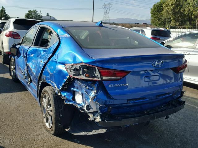 KMHD84LF8HU064000 - 2017 HYUNDAI ELANTRA SE BLUE photo 3