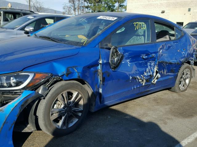 KMHD84LF8HU064000 - 2017 HYUNDAI ELANTRA SE BLUE photo 9