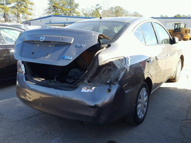 3N1CN7AP0CL871073 - 2012 NISSAN VERSA S GRAY photo 4